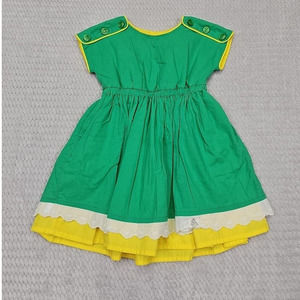 Bijou Sauvage Clothier Dress Girls Size 2 Green Shoulder Button Pockets